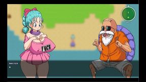 bulma balls [ dragon ball hentai game ] ep.1 old pervert tongue made her squirt on the beach !