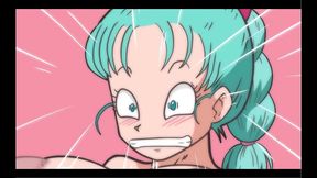 bulma balls [ dragon ball hentai game ] ep.1 old pervert tongue made her squirt on the beach !