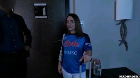 an italian fan from napoli cheats on her boyfriend and agrees to get her ass pounded to apologize !!!