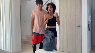 Little Latina pays her debt to her older stepbrother with a nice fuck and cum in her nice pussy.