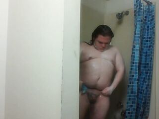 taking a sexy shower and showing my gap