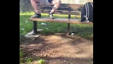 Amateur Straight Boy Lost a Bet: He Has to Expose and Touch His Cock in a Park