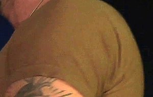 Horny stud ass fucks two military hunks with a dildo