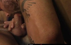 Horny stud ass fucks two military hunks with a dildo