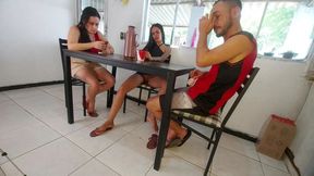 My wife has no idea. Her friend used me under the table