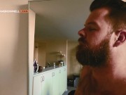 Sam Brownell Cock Worships Handsome Hairy Hunk Gabe Woods