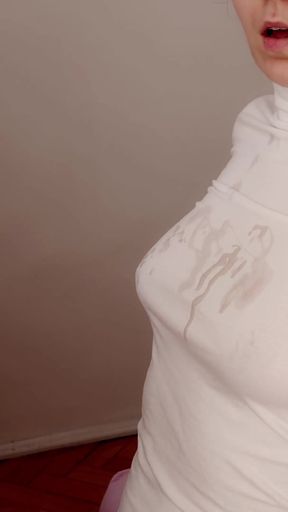 He Rubs His Cock On My New Sweater And Cums All Over It! 💦   Clip 1