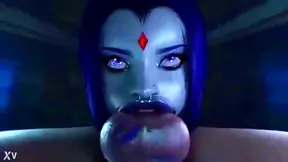 Raven Tempts Widowmaker with Sensual Blowjob Fantasies in Hot Hentai Action
