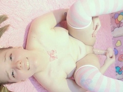 Stacked brunette goes solo toys and masturbation