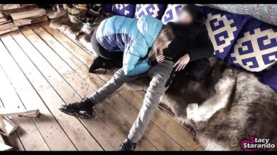 We found a secluded place to have a little "fun" at the winter festival. ;)