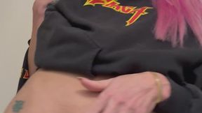 Pissing on the camera POV, then playing with my hard cock