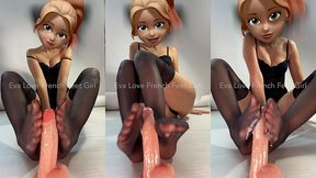 video footjob avec nylons, lingerie sexy + bas noirs, je te parle et te branle ...