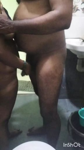 Tamil husband and wife bathroom roamnce
