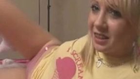 Cute blonde teen chick is so naughty on webcam in her bed