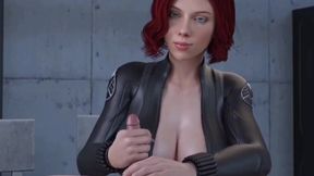 Sexy black widow sucks and masturbates your hard cock. Hot 3d animation.