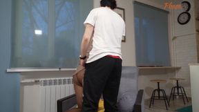 Blonde Cougar Fucks Sons Best Friend Wearing tan Pantyhose