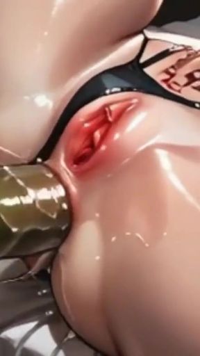 Chained slut with red hair gets fucked in the ass hard (AI)   Clip 1