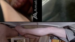 a truth or dare game between friends turns into mutual footjobs until cumming