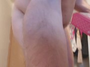 Delivered a Pizza to A Huge Party Naked! Solo Jerk!