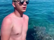 Jerking off at the beach Croatia