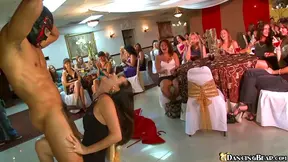 Hot Chicks Suck Hard Cocks from Handsome Male Strippers Live On Stage