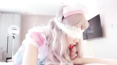 Maid serves rough mistress with toys and licks her ass till she chokes