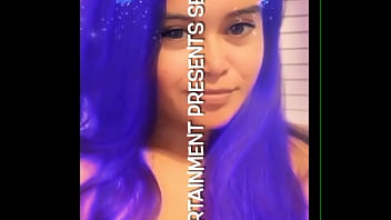 Blue Hair Barbiie showing her boobiies