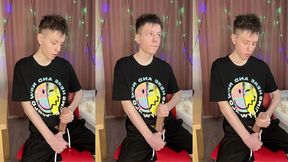 quick dorm jerk makes 23cm cock squirt everywhere