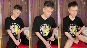 quick dorm jerk makes 23cm cock squirt everywhere