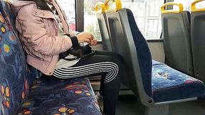 Step-sis grabs step-bro's cock on bus, gets pounded at home