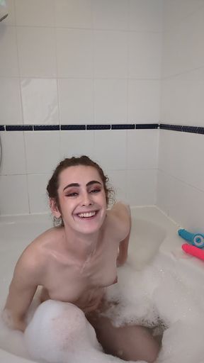 Sexy Bath Time - Cece Monroe Bathtub Fetish with Big Dildos and Trans Handjobs