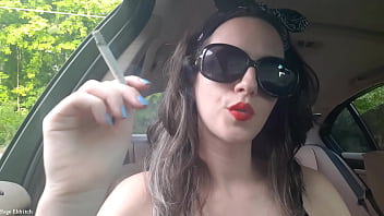 Sage Eldritch Red Lipstick Cigarette Smoking: Inhales &amp_ Exhales