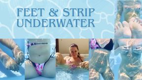 Stripping, Feet Close Up Underwater View