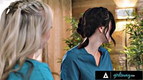 GIRLSWAY - Naughty Masseuses Close Their Shift With Some STRAP-ON Fun