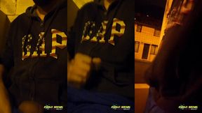 jerking off outside close up cum with cars passing by - camilo brown