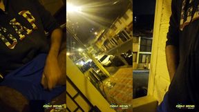 jerking off outside close up cum with cars passing by - camilo brown