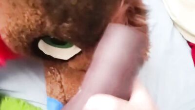 Cum on fursuit until completely covered