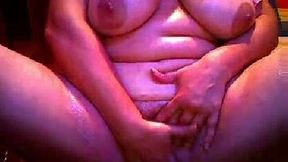 Fluffy busty BBW lady gives me masturbation solo on webcam