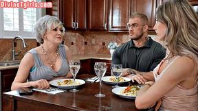 Stunning blonde MILF smashed by TS