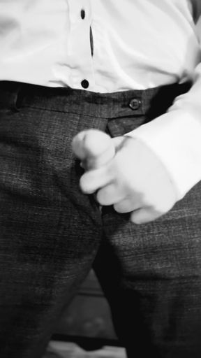 Jerking Off Untill I Cum In Slow Motion And Close Up (vertical video) Black and White filter
