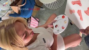 All natural big tits big ass hot MILF painter wants her model to masturbate for her own pleasure while painting him