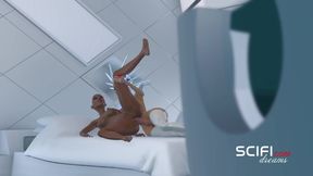 Sci-Fi desire. Black woman gets fucked by 3d dick-girl sex cyborg in a spacecraft