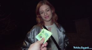 Public Agent - Ginger haired babe squirts all over my cock