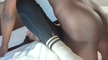 BBC Fucks Hole In Leggings- CREAMPIE