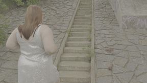 Young Ginger Girl Pisses on the Staircase