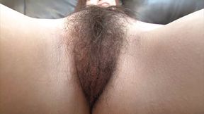 Hairy asian babe gets fingered at casting