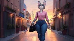 fucking the new resident of my city. she s a furry rabbit and she came a lot on my dick.