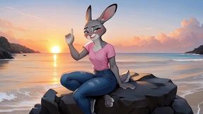fucking the new resident of my city. she s a furry rabbit and she came a lot on my dick.