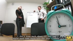 Loan4K: Beautiful blonde takes a hard office loading