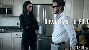 Big tits skinny Latina beauty silences a colleague by riding him